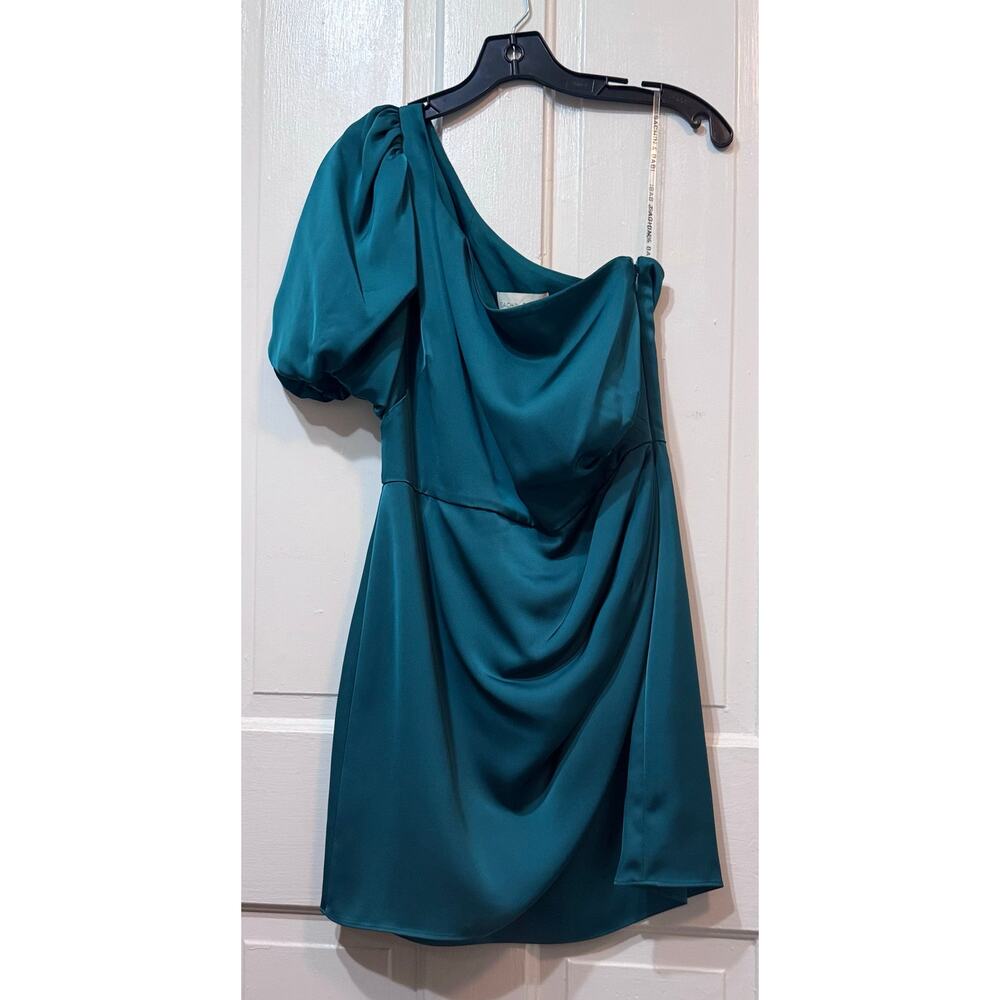 NWT Sachin Babi Green One Shoulder Amelia Mini Dress Size 6 - Picture 3 of 13